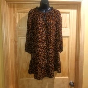 Old Navy XS Black and Gold Dress Tunic Tie Front